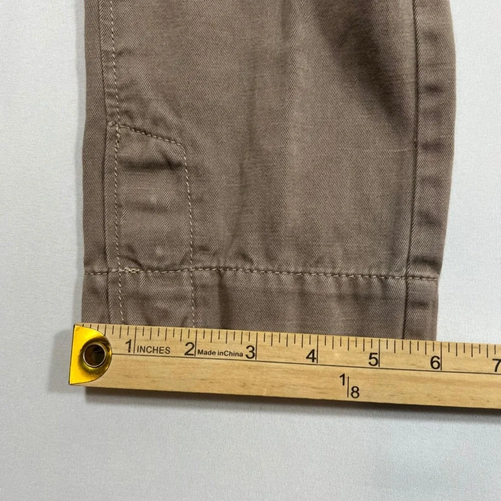Banana Republic Heritage Utility Pants Italian Linen Blend Buckle Taupe Womens 2
